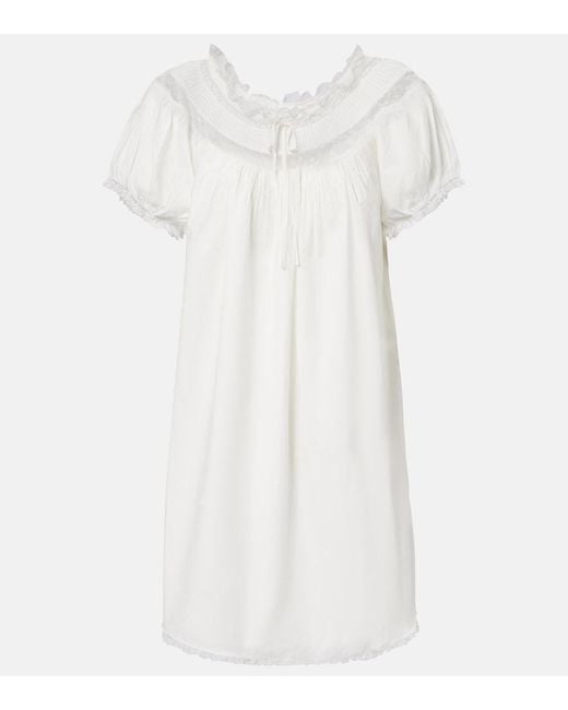 Doen White Daphne Cotton Poplin Minidress