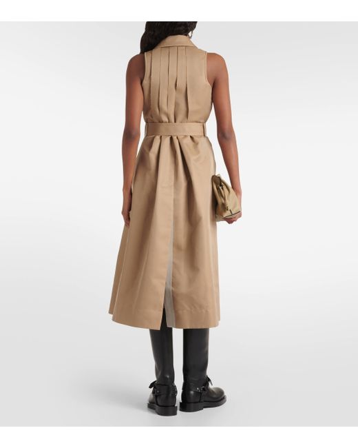 Sacai Natural Cotton-blend Midi Dress