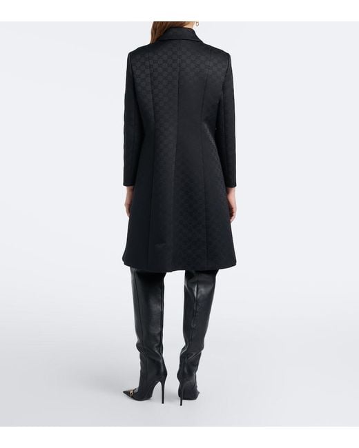 Gucci Black Gg Jacquard Coat