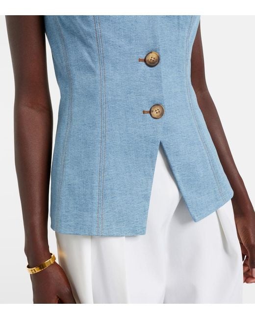 Gilet Di Jeans Avalina di Veronica Beard in Blue