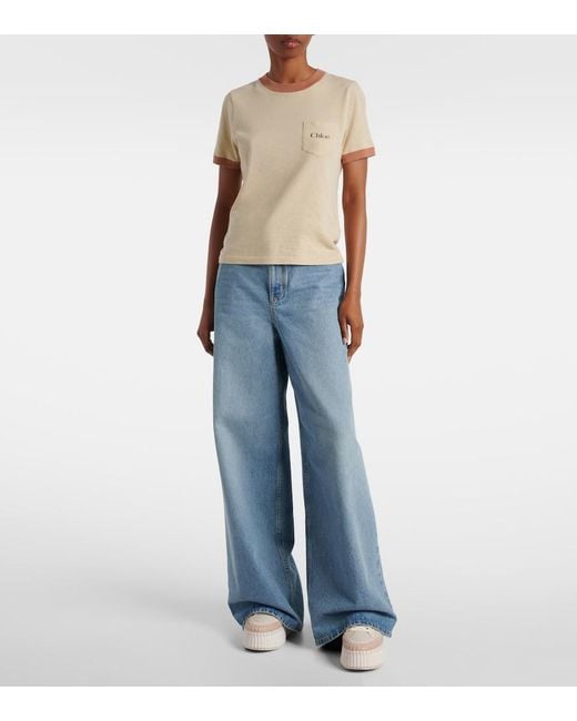 Chloé White Nama Leather Wedge Sneakers