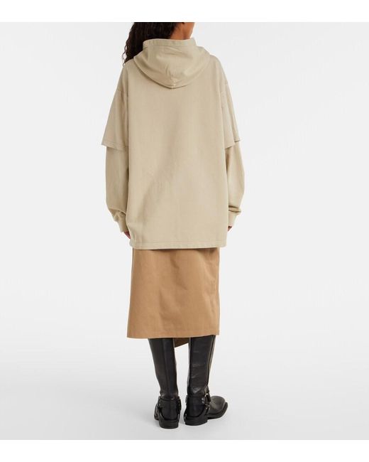 Sudadera De Algodon A Capas Acne de color Natural
