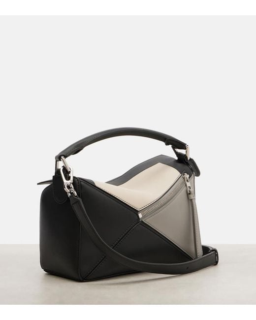 Loewe Black Tote Bag Puzzle Edge Small Aus Leder