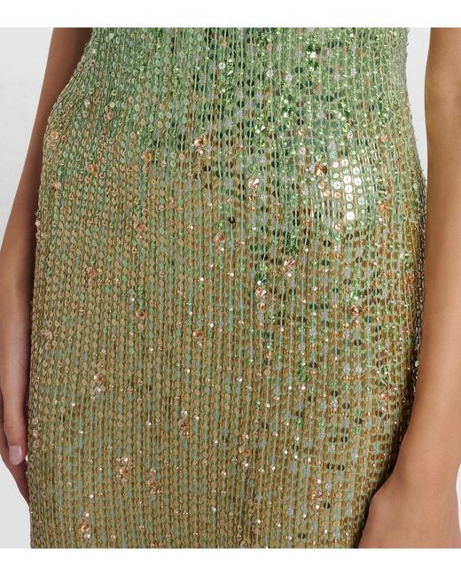 Jenny Packham Green Benue Embellished Halterneck Gown