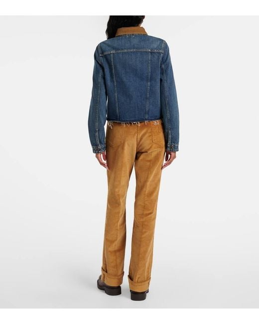 Miu Miu Blue Jeansjacke Mit Cord