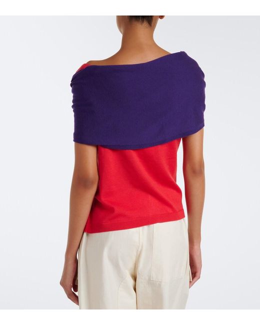 J.W. Anderson Layered Off-Shoulder Wool Top