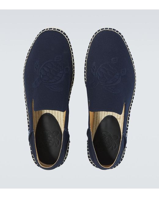 Vilebrequin Blue Embroidered Canvas Espadrilles for men