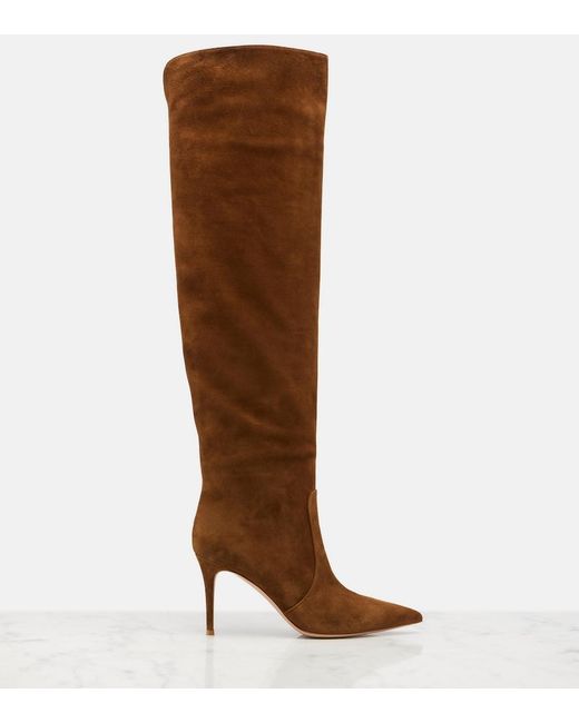 Gianvito Rossi Brown Hansen Suede Knee-High Boots