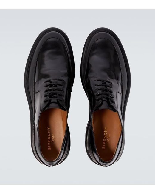 Givenchy Black Leather Derby Shoes for men