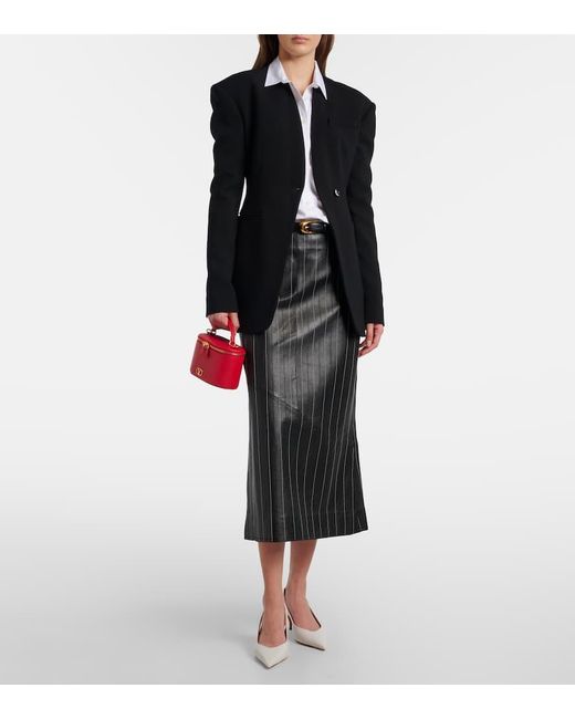 AMINA MUADDI Pink Anok 55 Leather Slingback Pumps