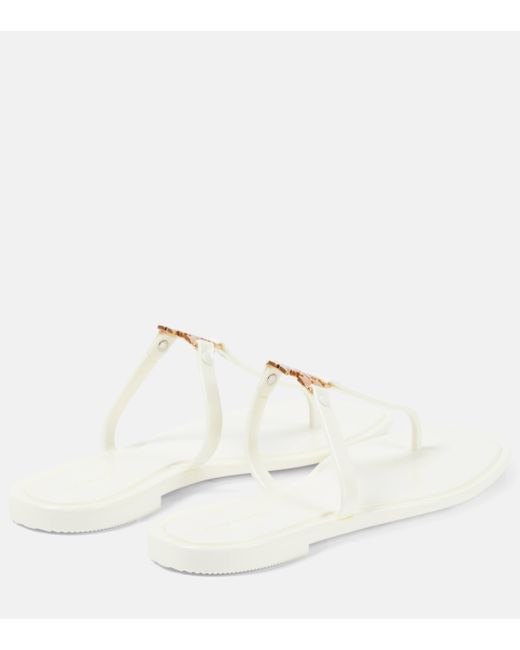 Tory Burch White Roxanne Jelly Rubber Thong Sandals