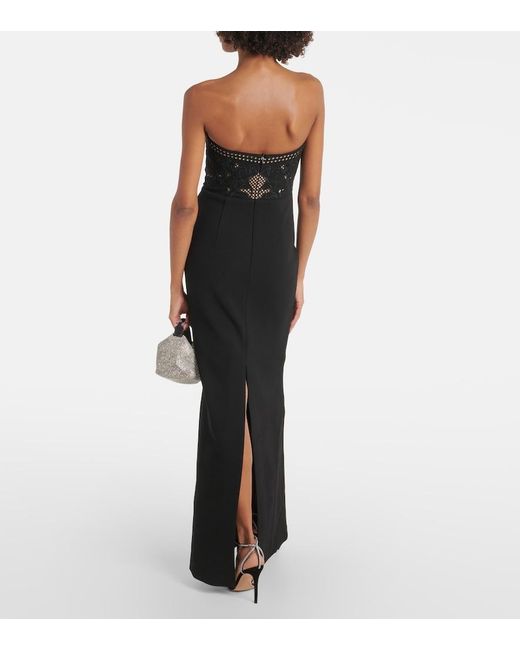 Rebecca Vallance Black Alisa Lace Bustier Gown