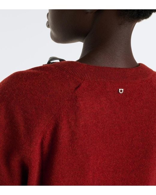 Ferragamo Red Cutout Wool And Cashmere-Blend Sweater