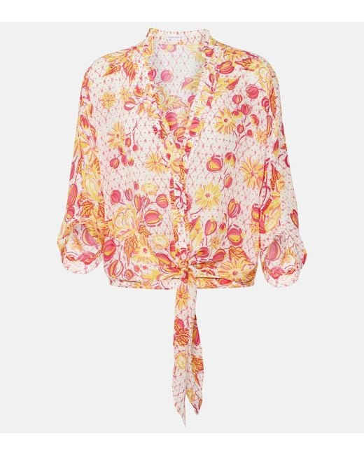 Camicia Azia con stampa floreale di Poupette in Pink