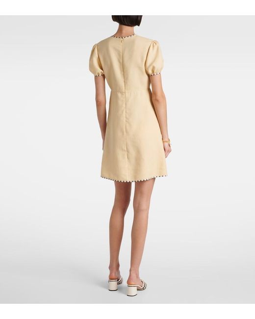 Valentino Natural Floral Embroidered Minidress