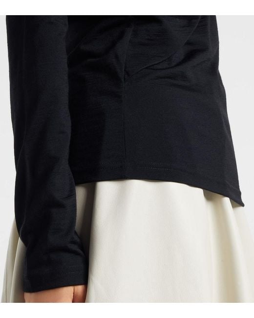 Rohe Black Scarf-Detail Wool Jersey Top