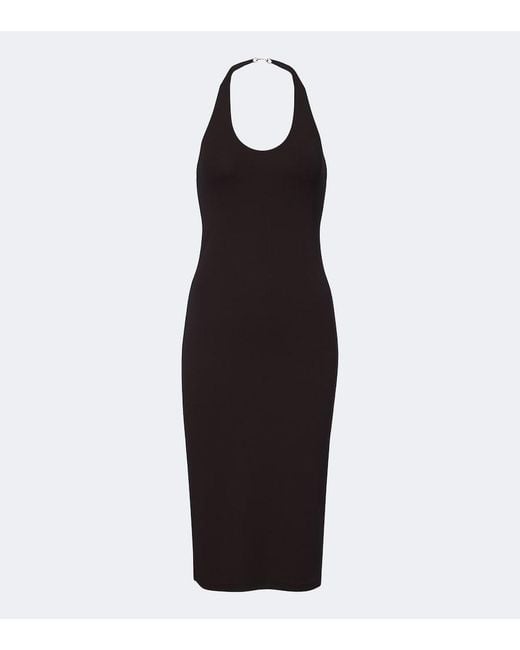 Gucci Black Horsebit Crepe Jersey Midi Dress