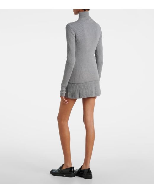 Sportmax Gray Niagra Virgin Wool Turtleneck Sweater