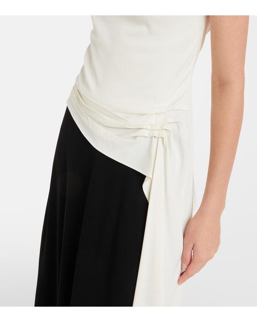 Proenza Schouler Black Daliah Draped Crepe Satin Maxi Dress