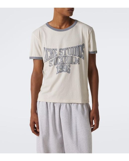 Acne Natural Logo Cotton Jersey T-Shirt for men