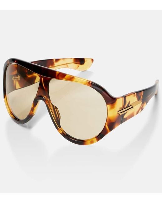 Bottega Veneta Brown Fashion Show Aviator Sunglasses