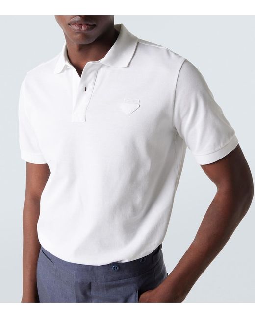 Prada White Logo Polo Shirt for men