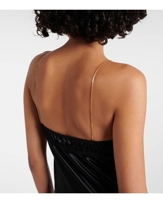 Miu Miu Black Embellished Satin Gown