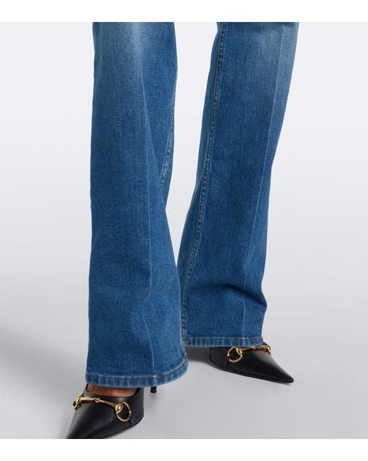 Gucci Blue Mid-Rise Flared Jeans