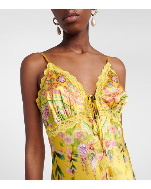 Camilla Metallic Printed Silk Charmeuse Maxi Dress
