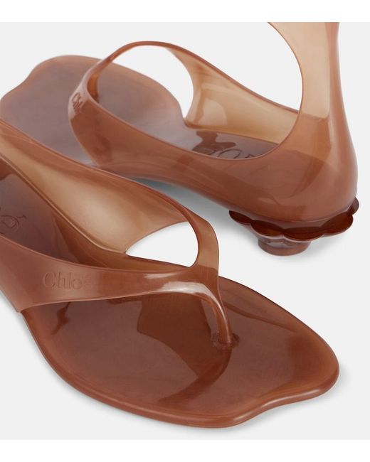 Chloé Brown Jelly Thong Sandals