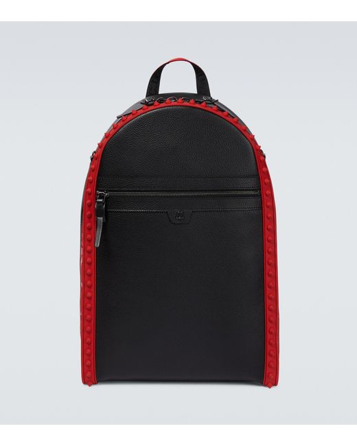 Christian Louboutin Black Backparis Leather Backpack for men