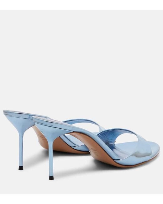 Paris Texas Blue Lidia 70 Patent Leather Mules