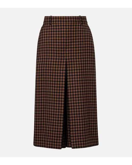 Saint Laurent Brown Mid-Rise Culottes Aus Wolle