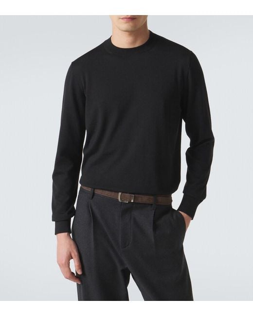 Agnona Blue Wool And Cashmere Sweater for men