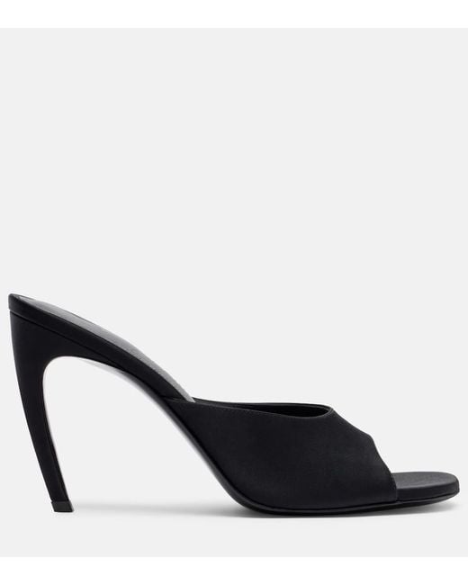 The Attico Black Betta Satin Mules