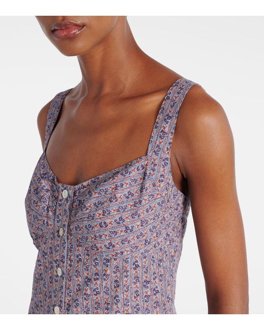 Polo Ralph Lauren Purple Floral Cotton Midi Dress