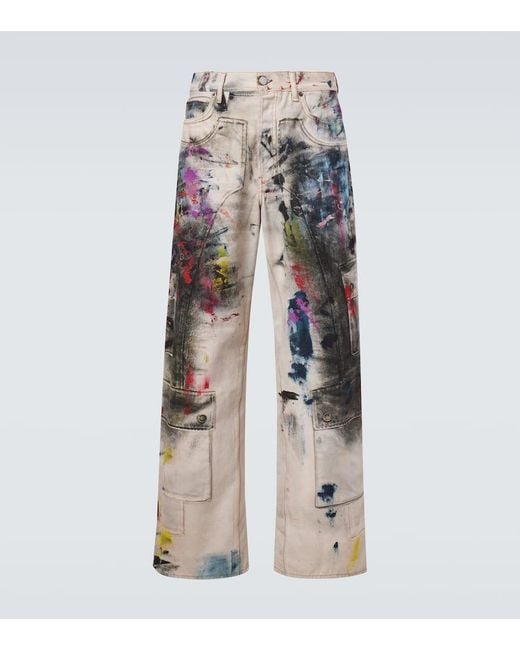 Acne White 1981 Trompe L'Oeil Canvas Cargo Pants for men