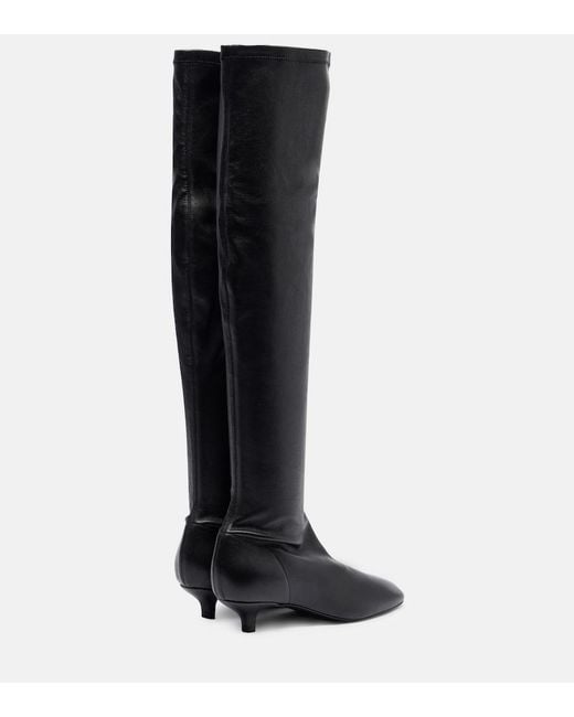 Totême Black Day Leather Over-The-Knee Boots