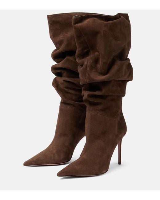 AMINA MUADDI Brown Jahleel 95 Suede Ankle Boots