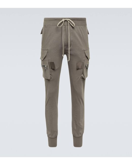 Rick Owens Gray Mastodon Cotton Jersey Cargo Pants for men