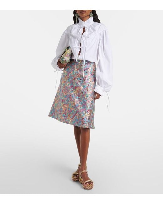Christian Louboutin Metallic Pyraclou Floral Studded Espadrille Wedges