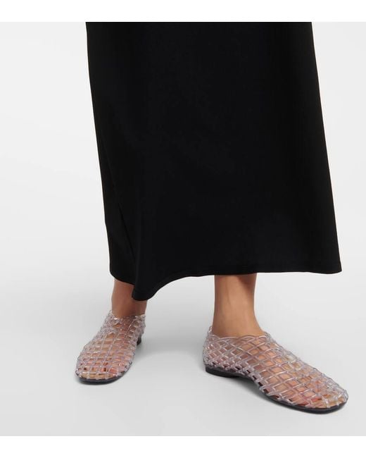 The Row Mara Fishnet Pvc Ballet Flats in White | Lyst