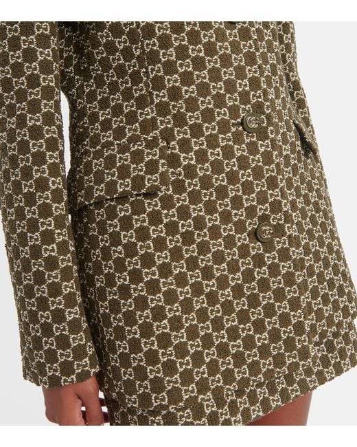 Gucci Green Gg Tweed Blazer