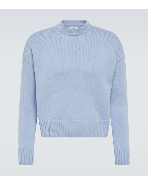 Pullover cropped in lana e cashmere di AMI in Blue da Uomo