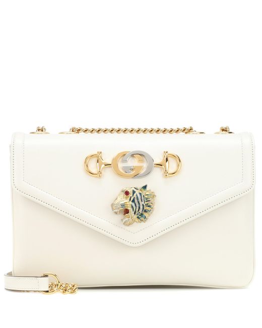 Gucci Rajah Medium Leather Shoulder Bag in White Lyst