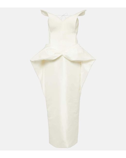 Danielle Frankel White Bridal Daphne Silk Taffeta Gown