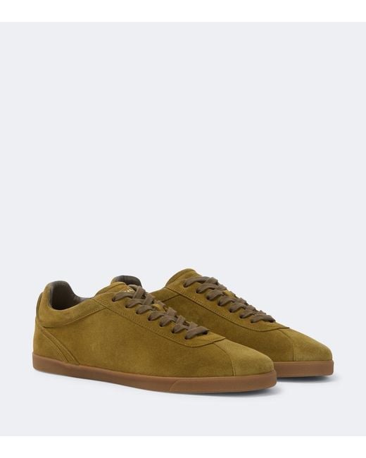 Kiton Green Suede Sneakers for men