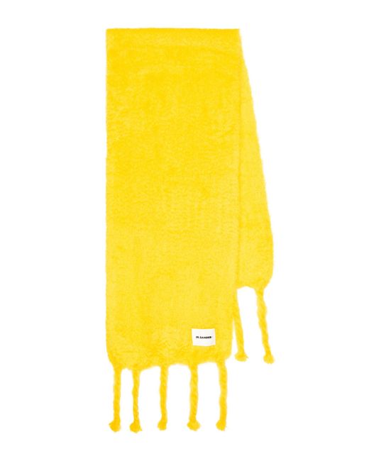 Jil Sander Wool Mohair-blend Scarf in Gold (Yellow) | Lyst