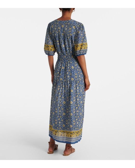 Velvet Blue Natalia Floral Cotton Maxi Dress