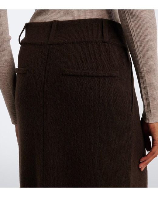 Jardin Des Orangers Black Wool And Cashmere Midi Skirt